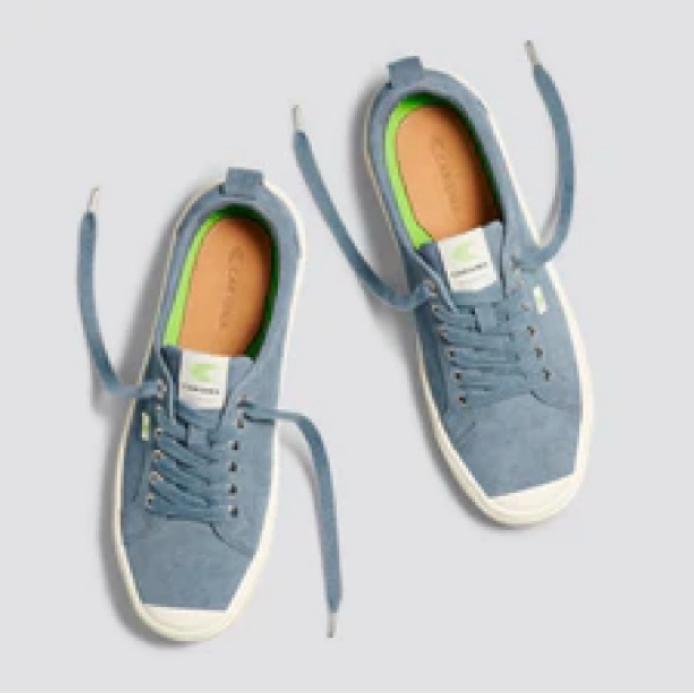 Cariuma blue suede sneakers